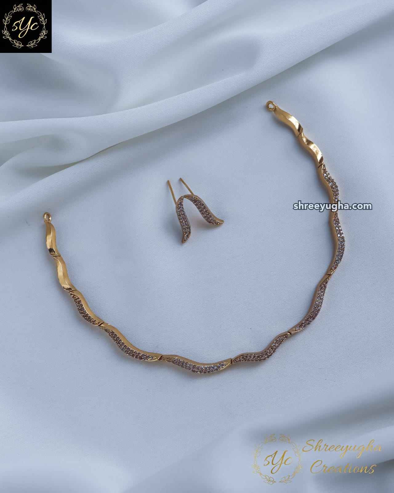 Minimal designer diamond neckset