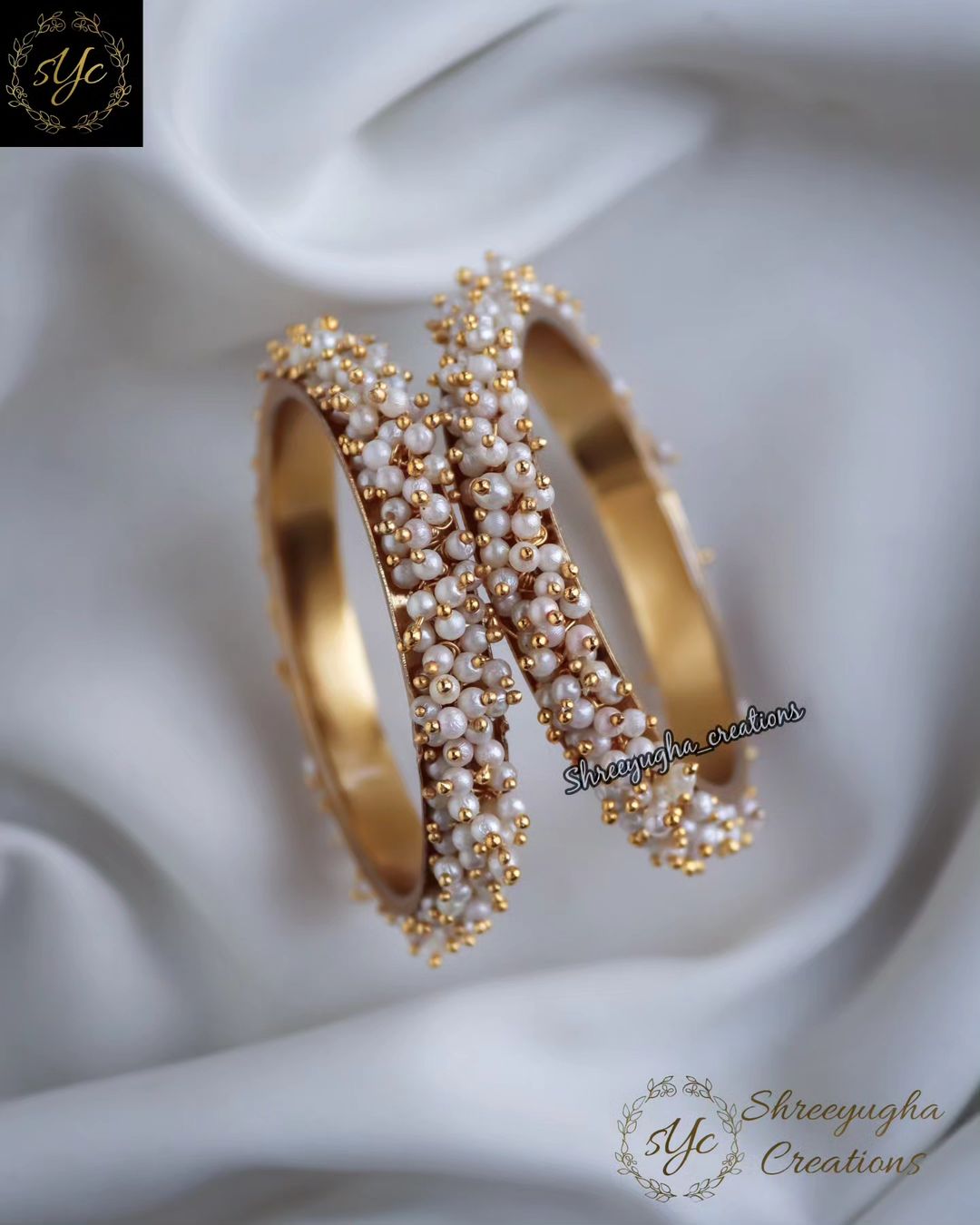 Antique Gold Pearl bangles