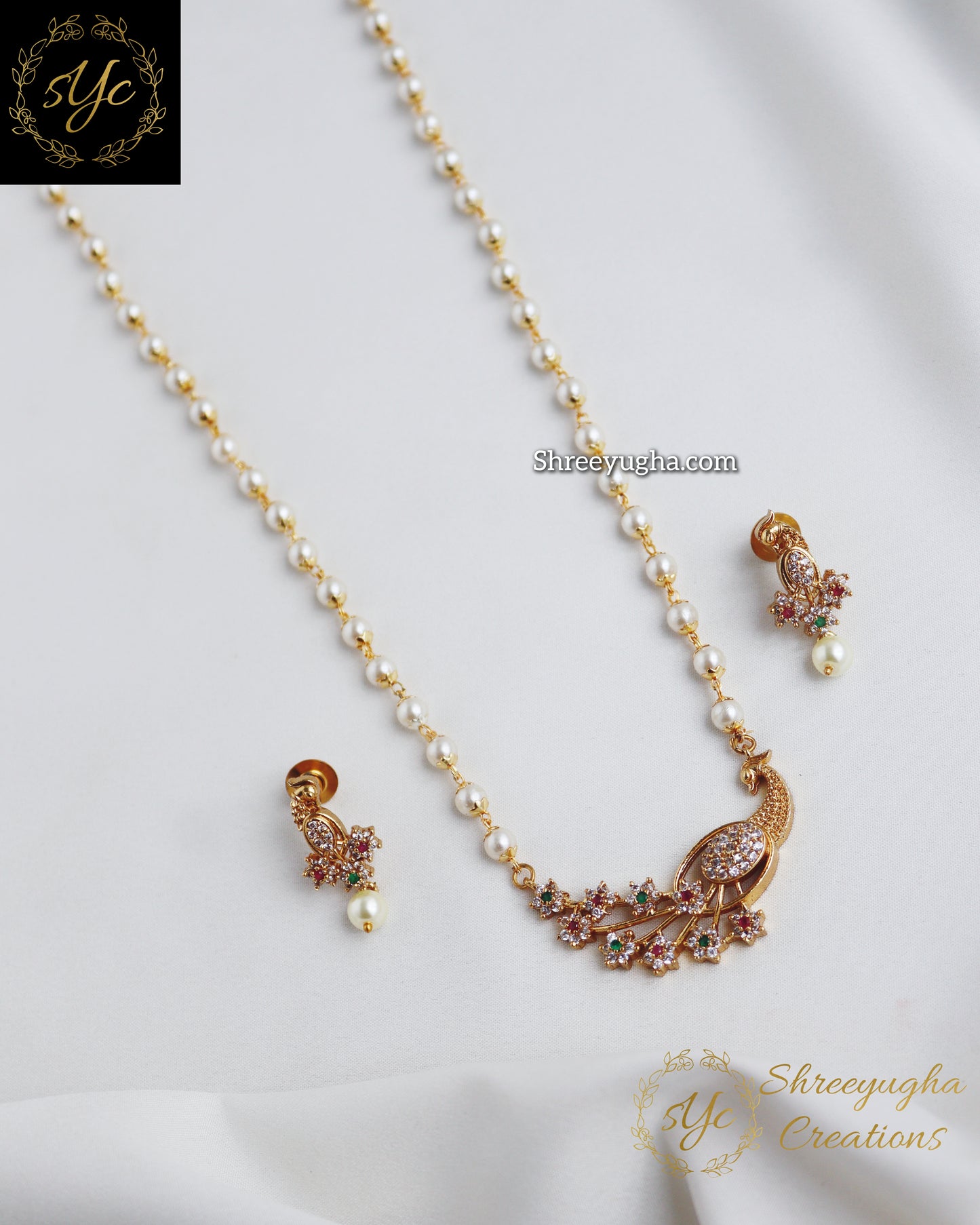 Beautiful peacock pearl chain