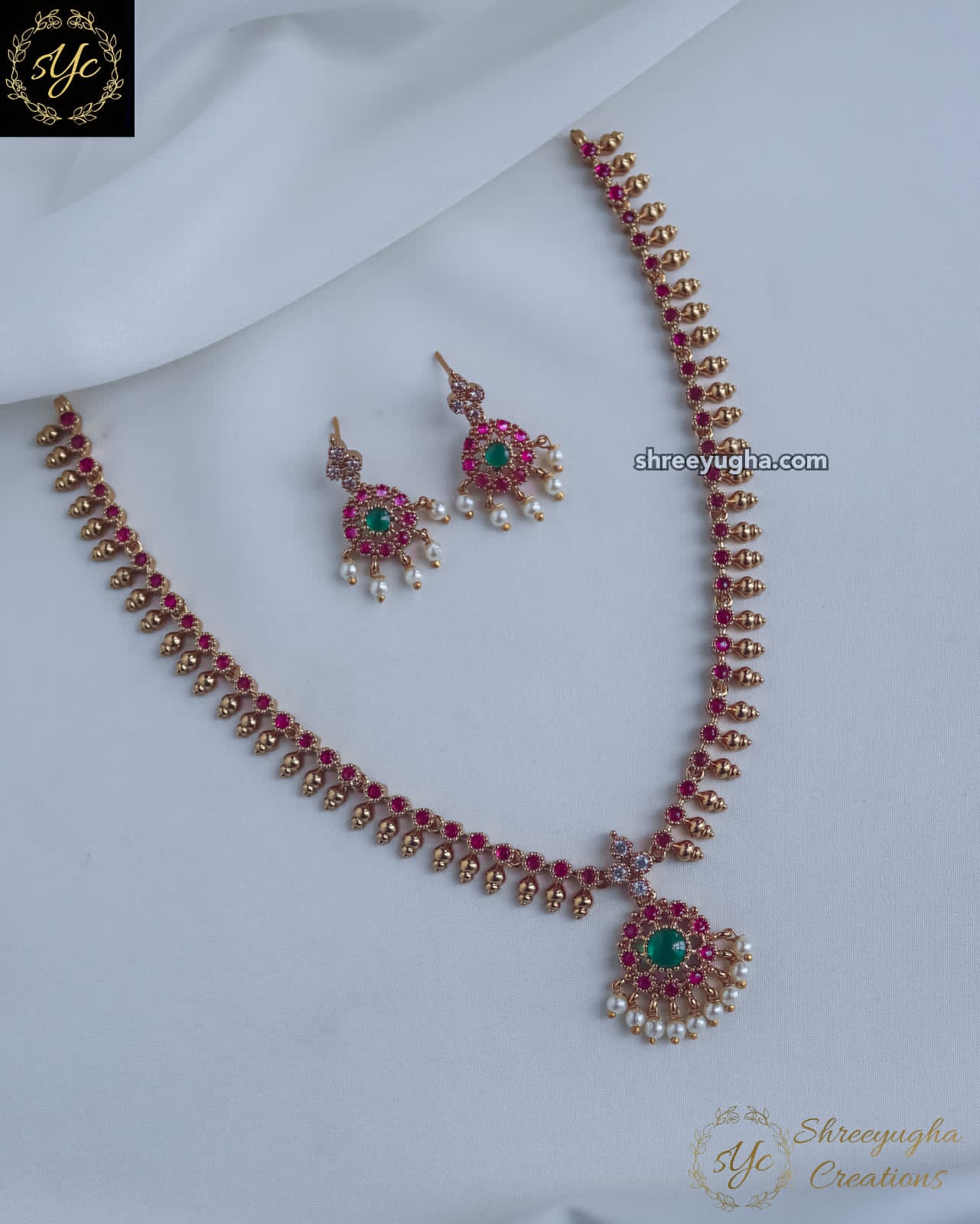 Beautiful traditional long necklace with earrings