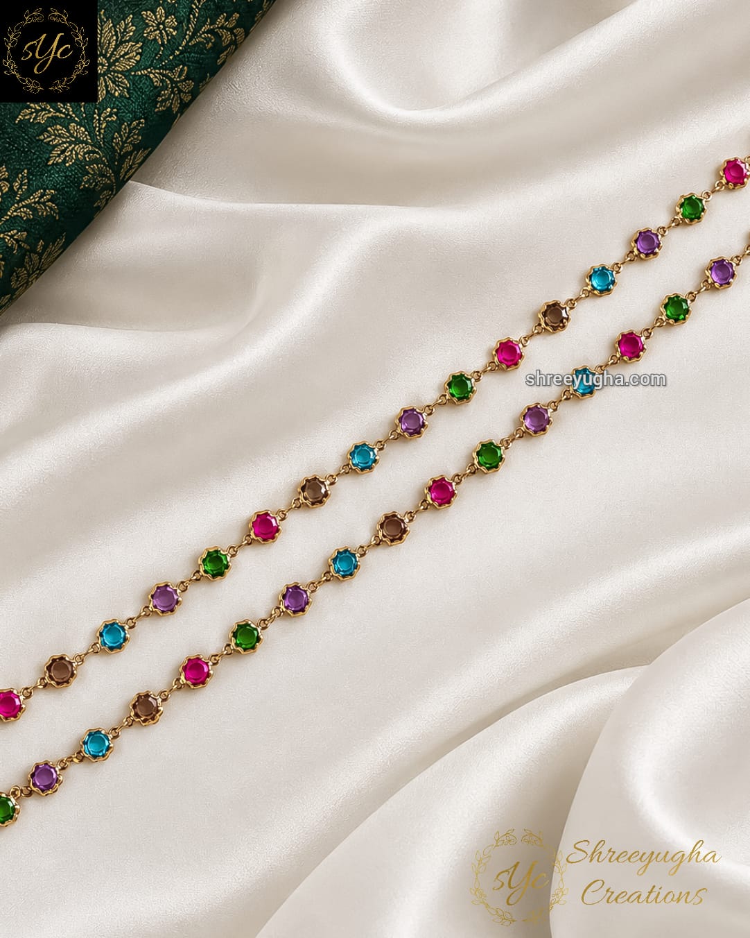 Premium quality Daily wear gem stone anklets