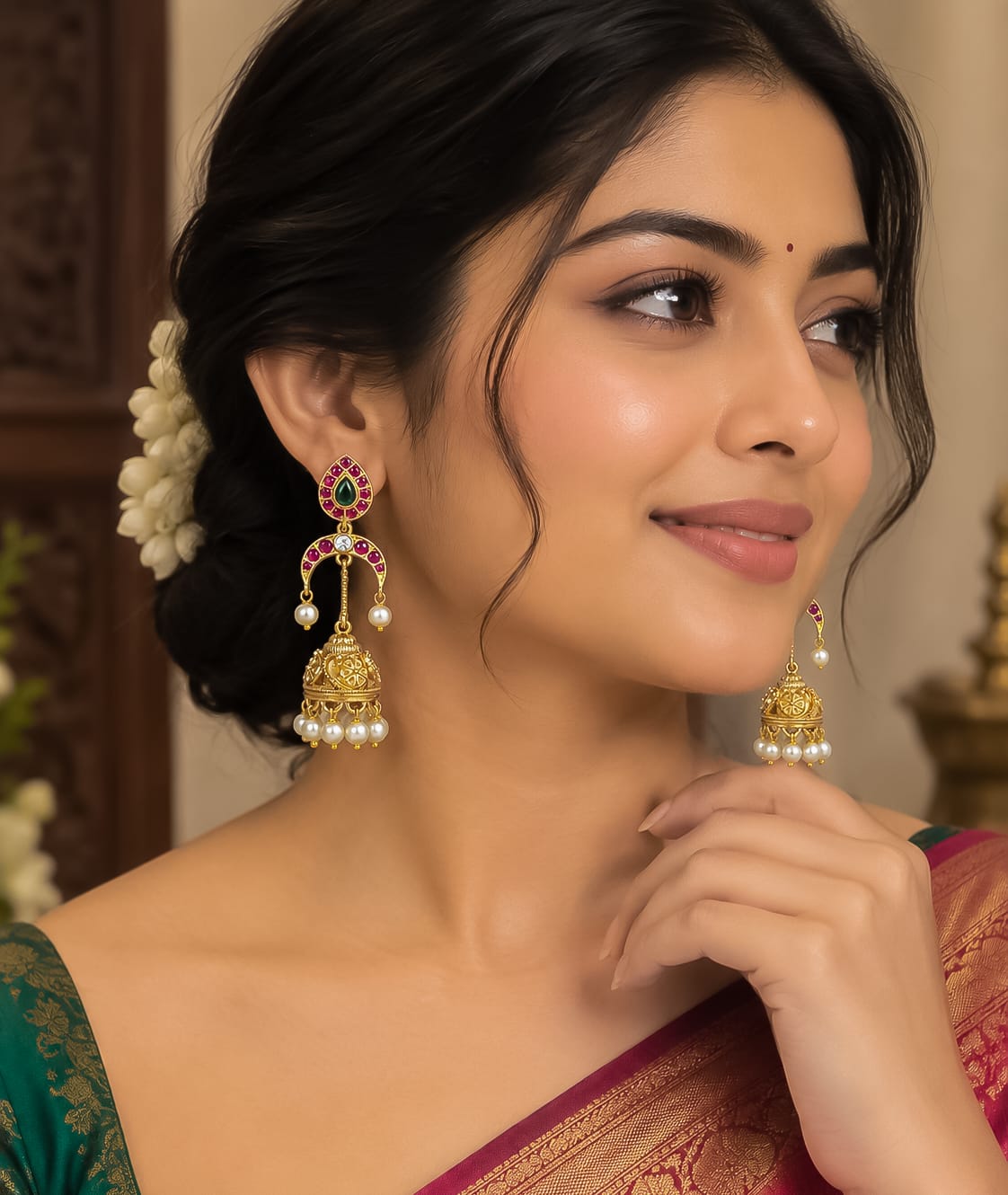 Meenakshi jhumkas