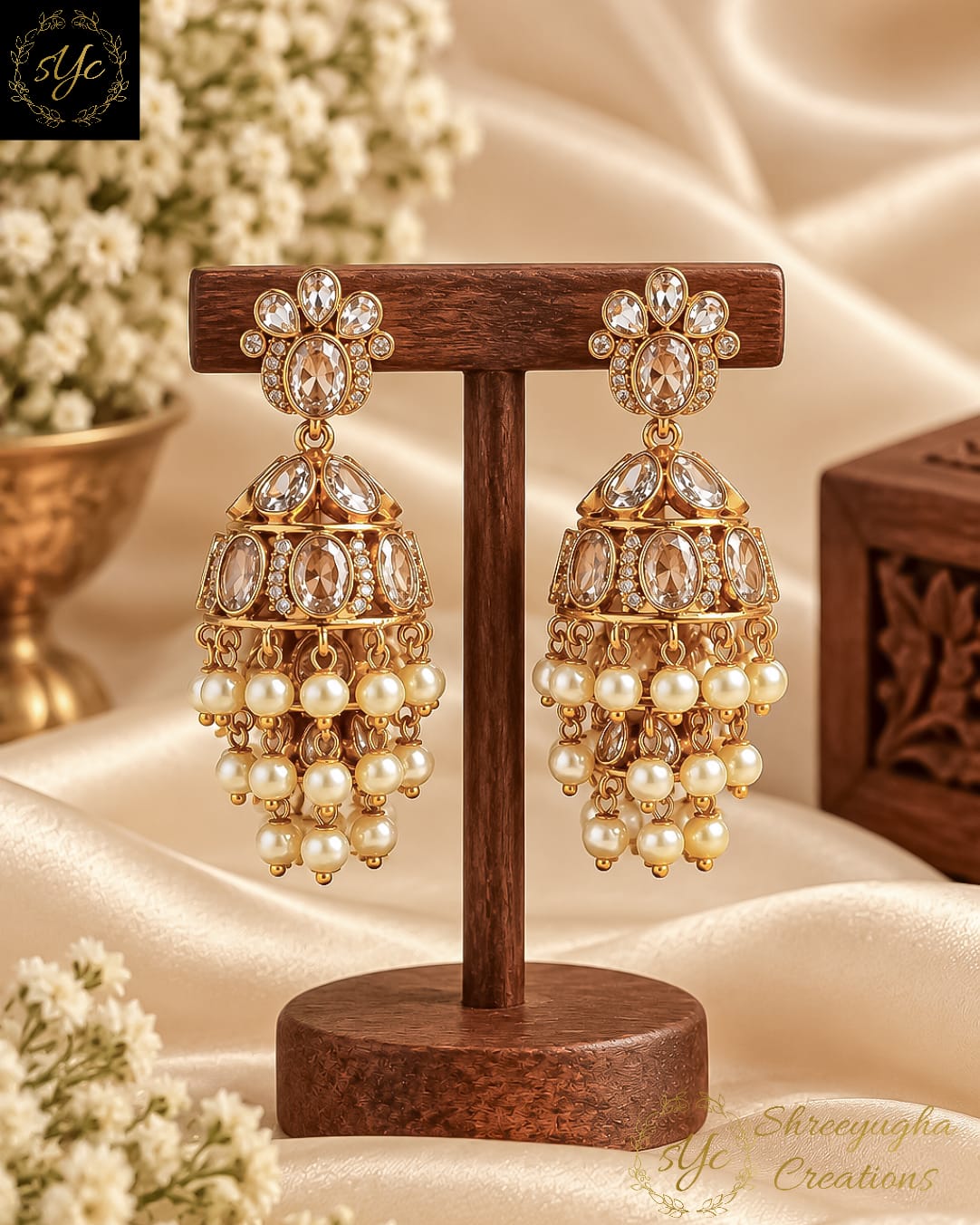 Bridal 👑 three layer jhumkas