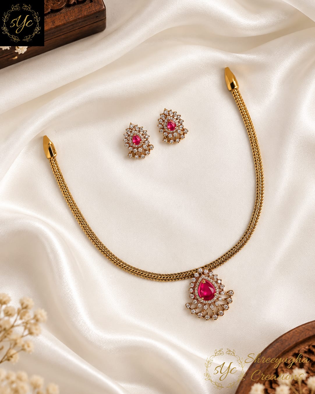 Dazzling Ruby & Diamond neckset
