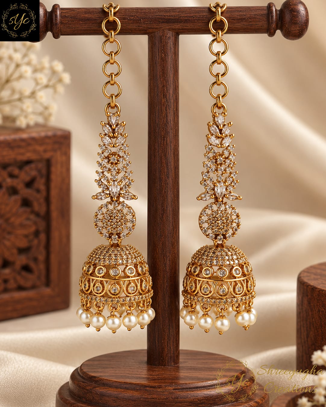 Taarini bridal diamond jhumkas