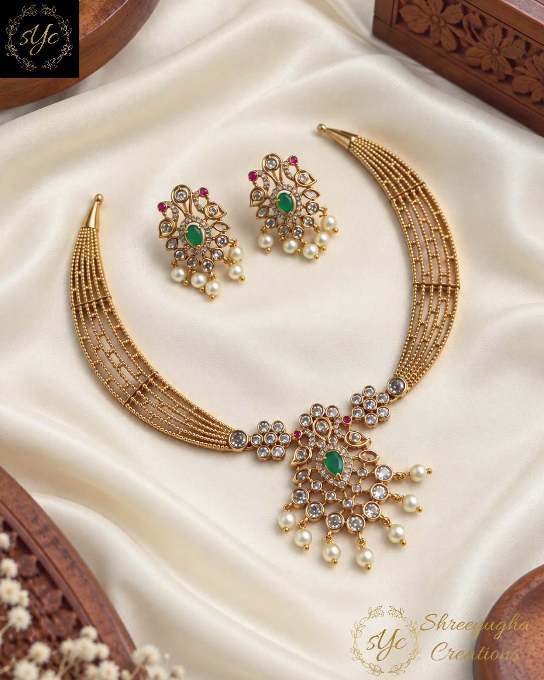 Ishwariđź’š Emerald neckset