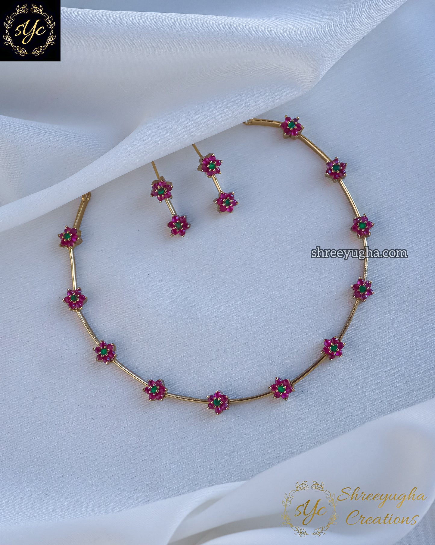 Premium Ruby Emerald neckset