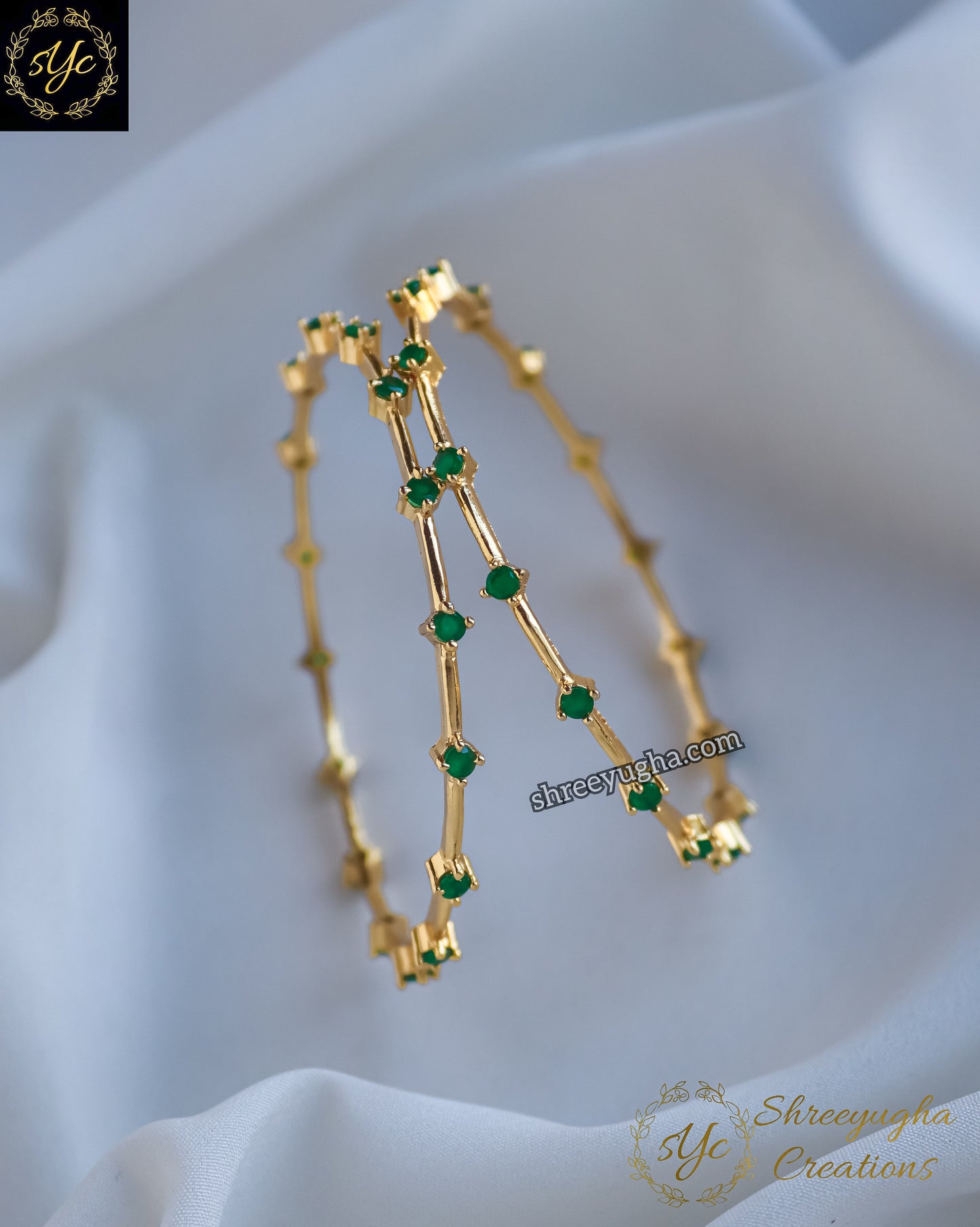 Daily wear Emerald bangles