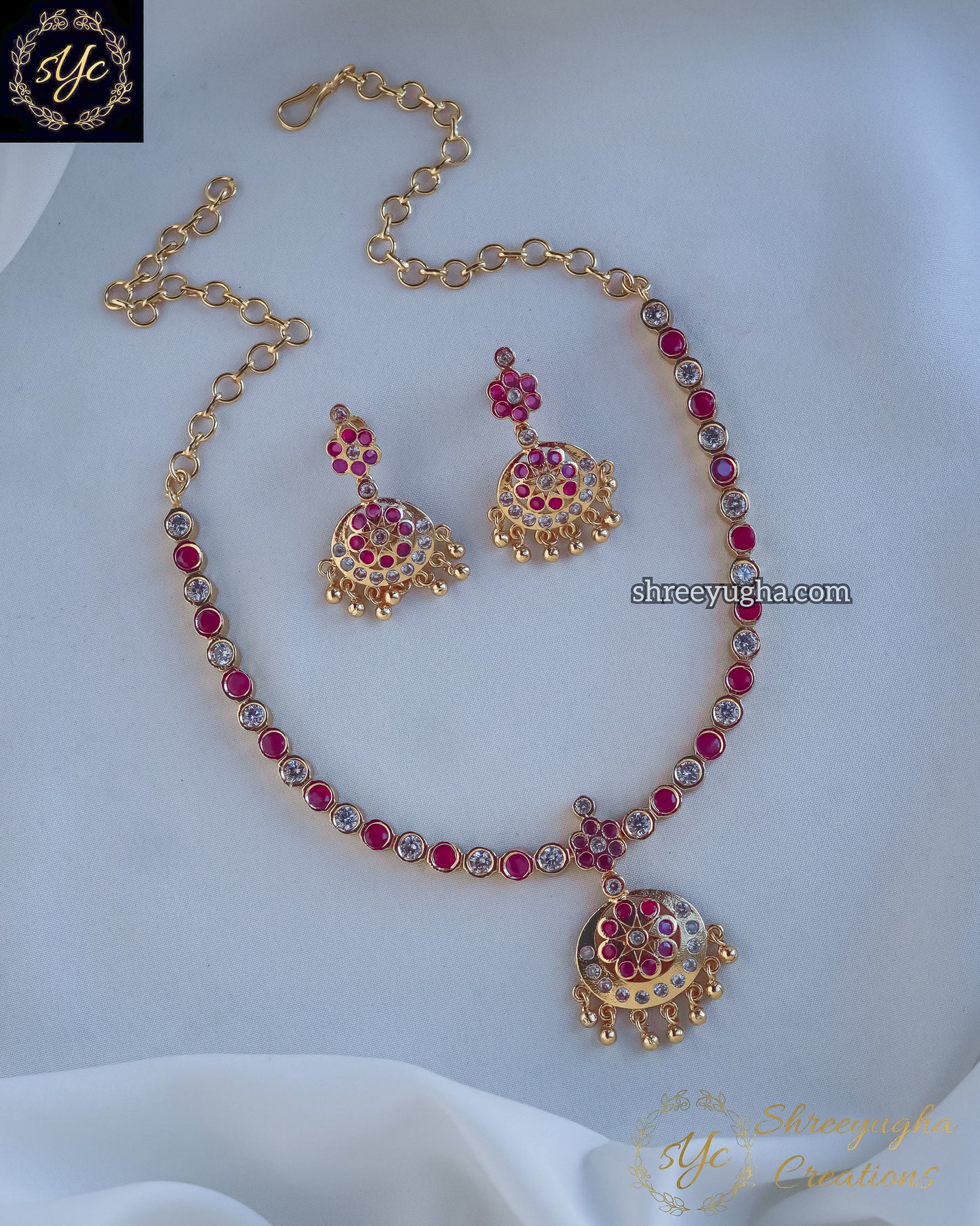Traditional Ruby & diamond attigai