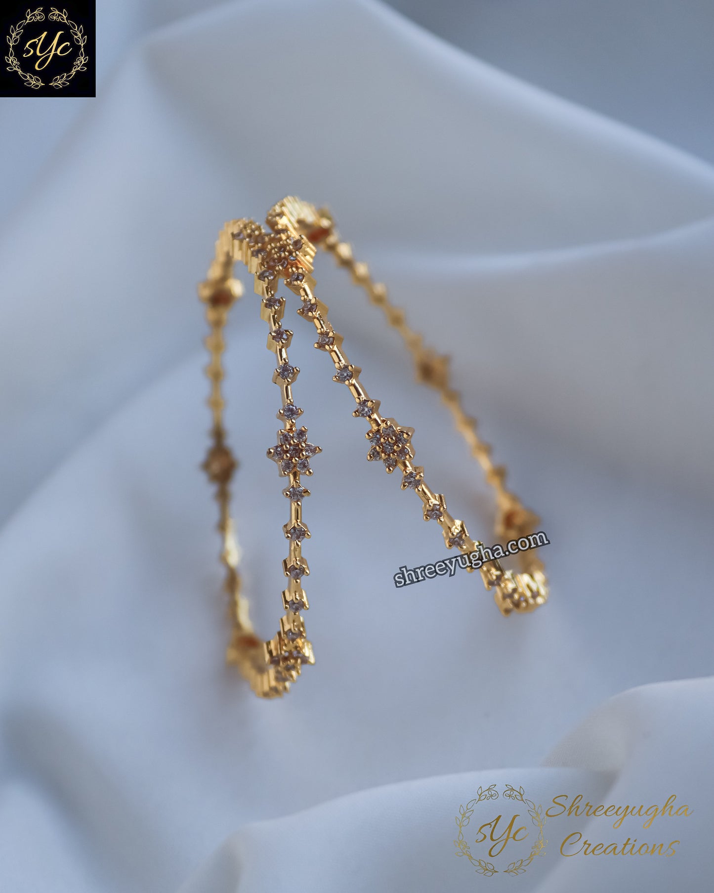 Beautiful flower diamond bangles