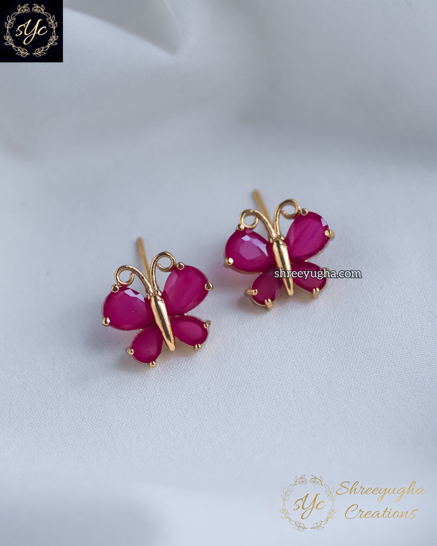 Dazzling butterfly stud earrings