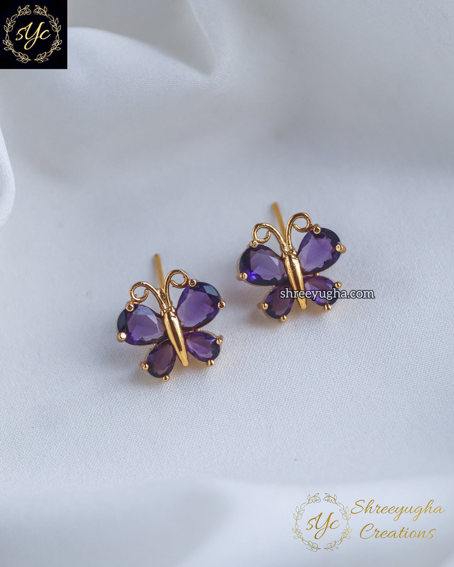 Dazzling butterfly stud earrings