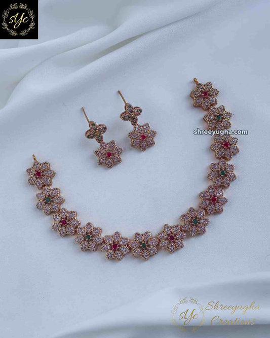 Best seller flower necklace & earrings