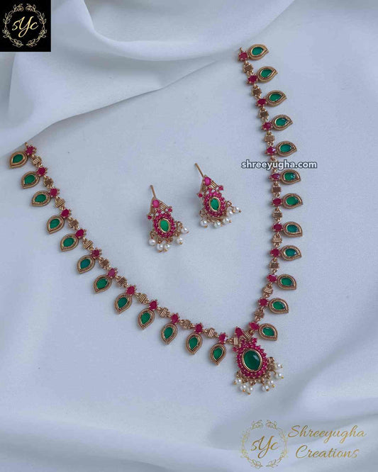 Premium long pakala maala with earrings