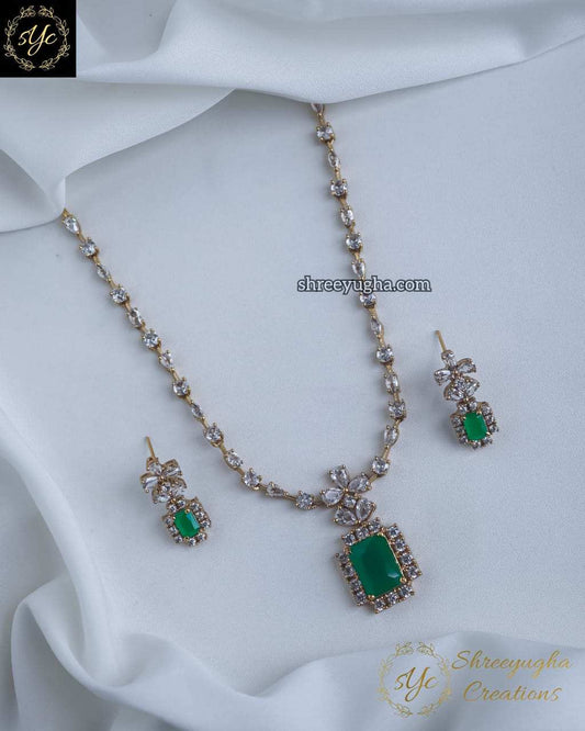 Designer Emerald & Diamond neckset