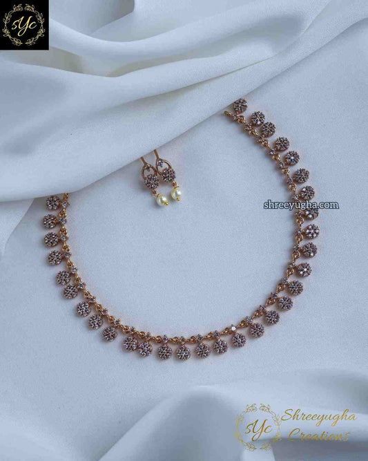 Simple & elegant diamond neckset