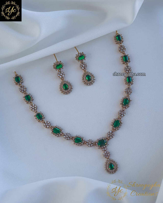 Dazzling Emerald & Diamond neckset