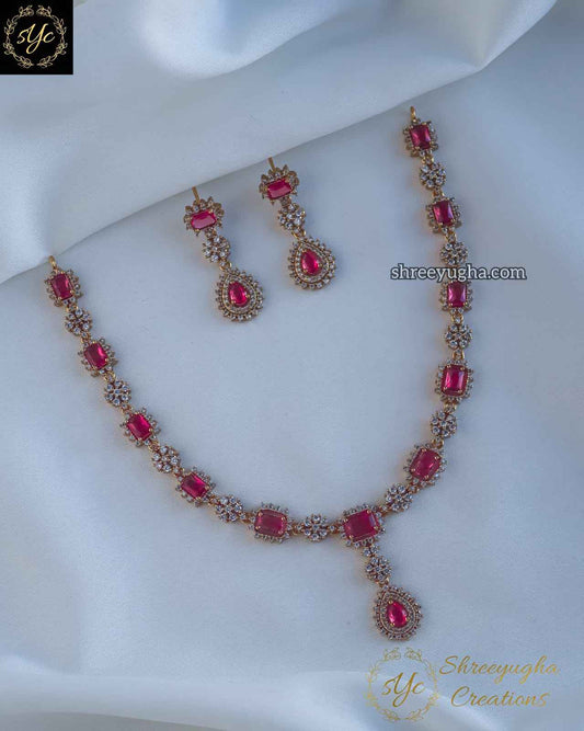 Premium Ruby and Diamond neckset