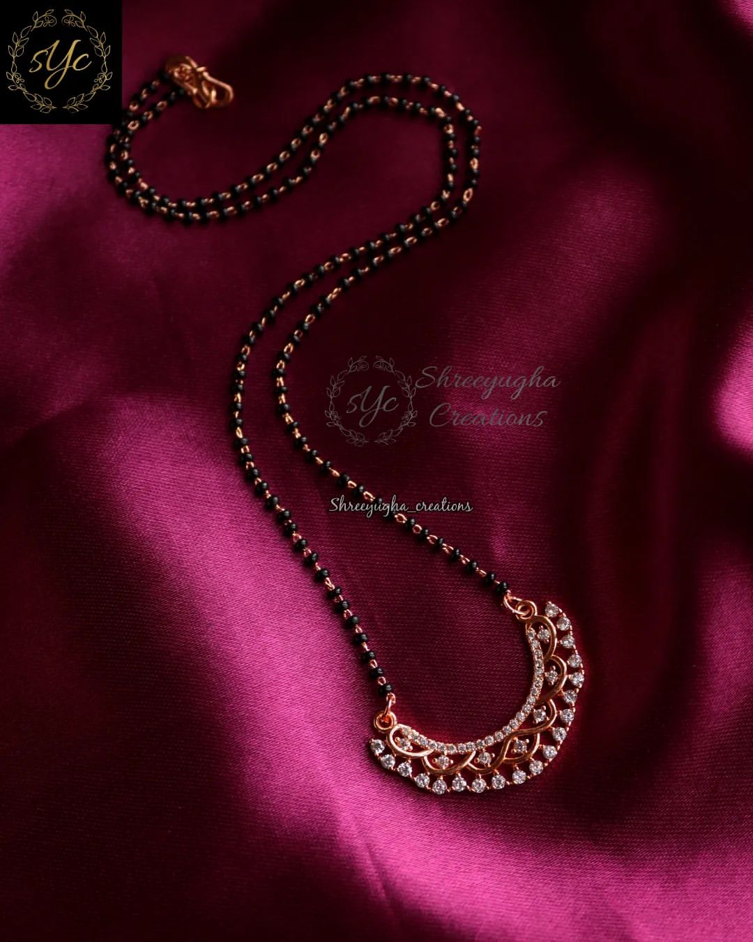 Daily wear gold Zirconia stone mangalsutra