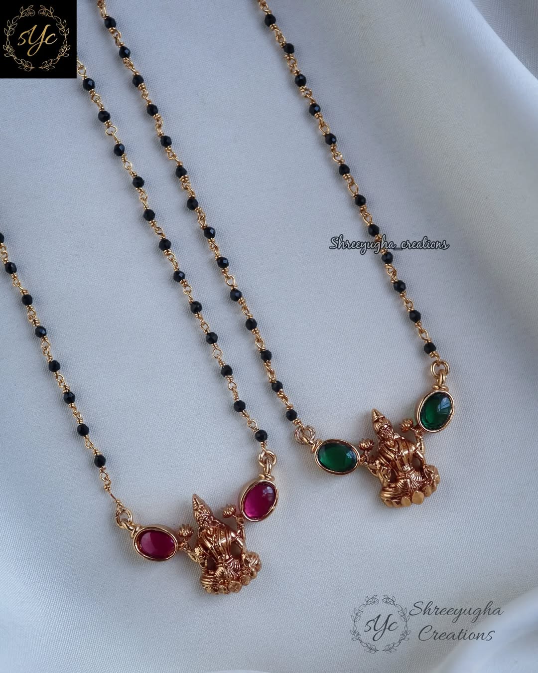 Premium Lakshmi Ruby & Emerald 20" mangalsutra