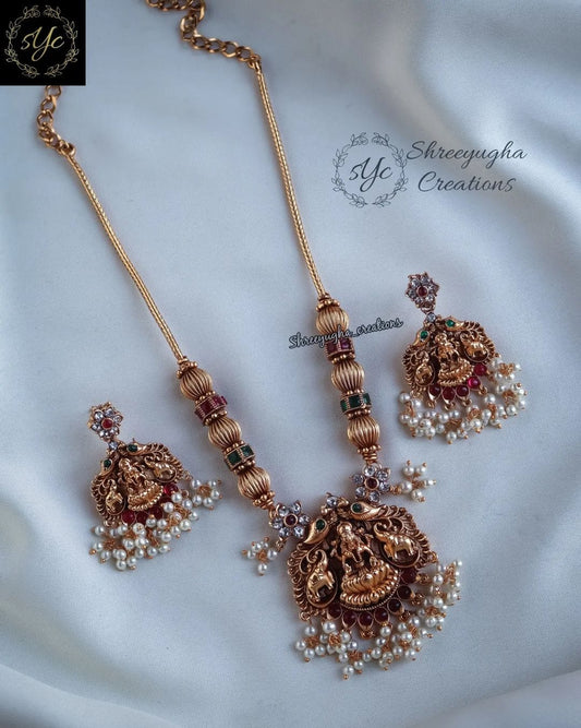 Lakshmi long pendent chain with earrings