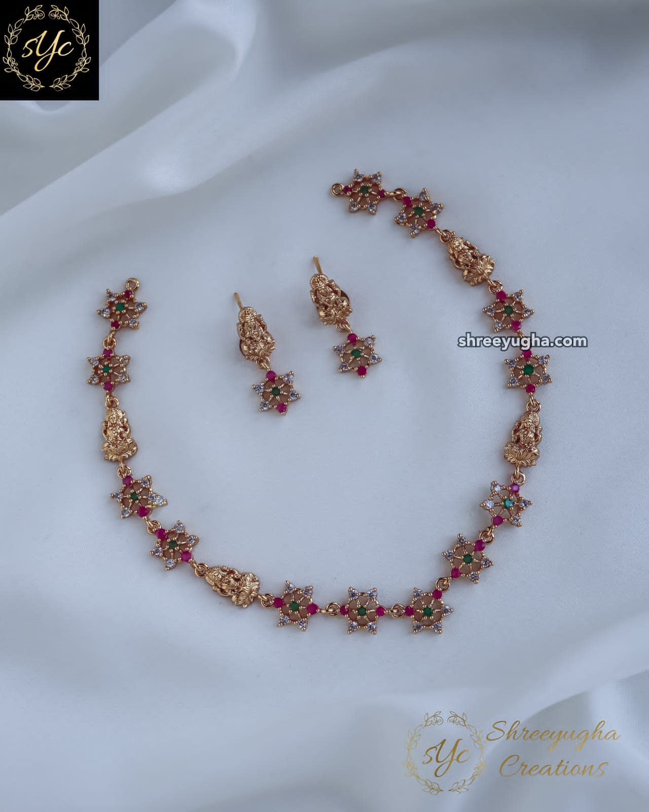 Premium diamond Lakshmi neckset