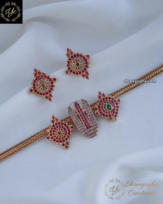 Sangu chakra namam choker with earrings