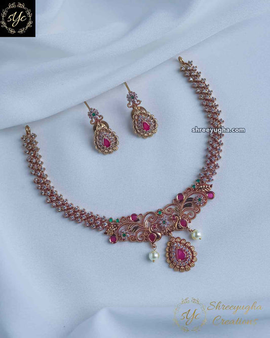 Beautiful peacock necklace with earrings