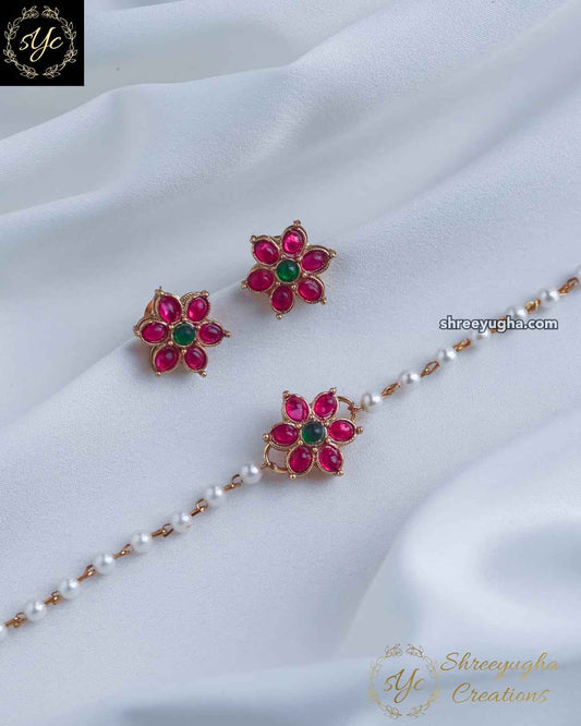 Simple flower choker set