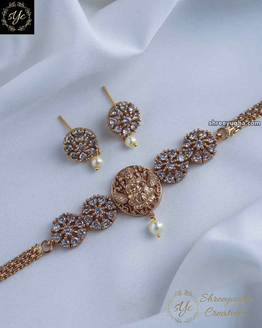 Premium lakshmi diamond choker set