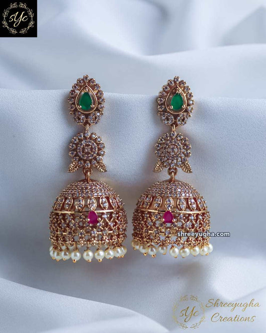 Best seller Ruby, Emerald & Diamond jhumkas