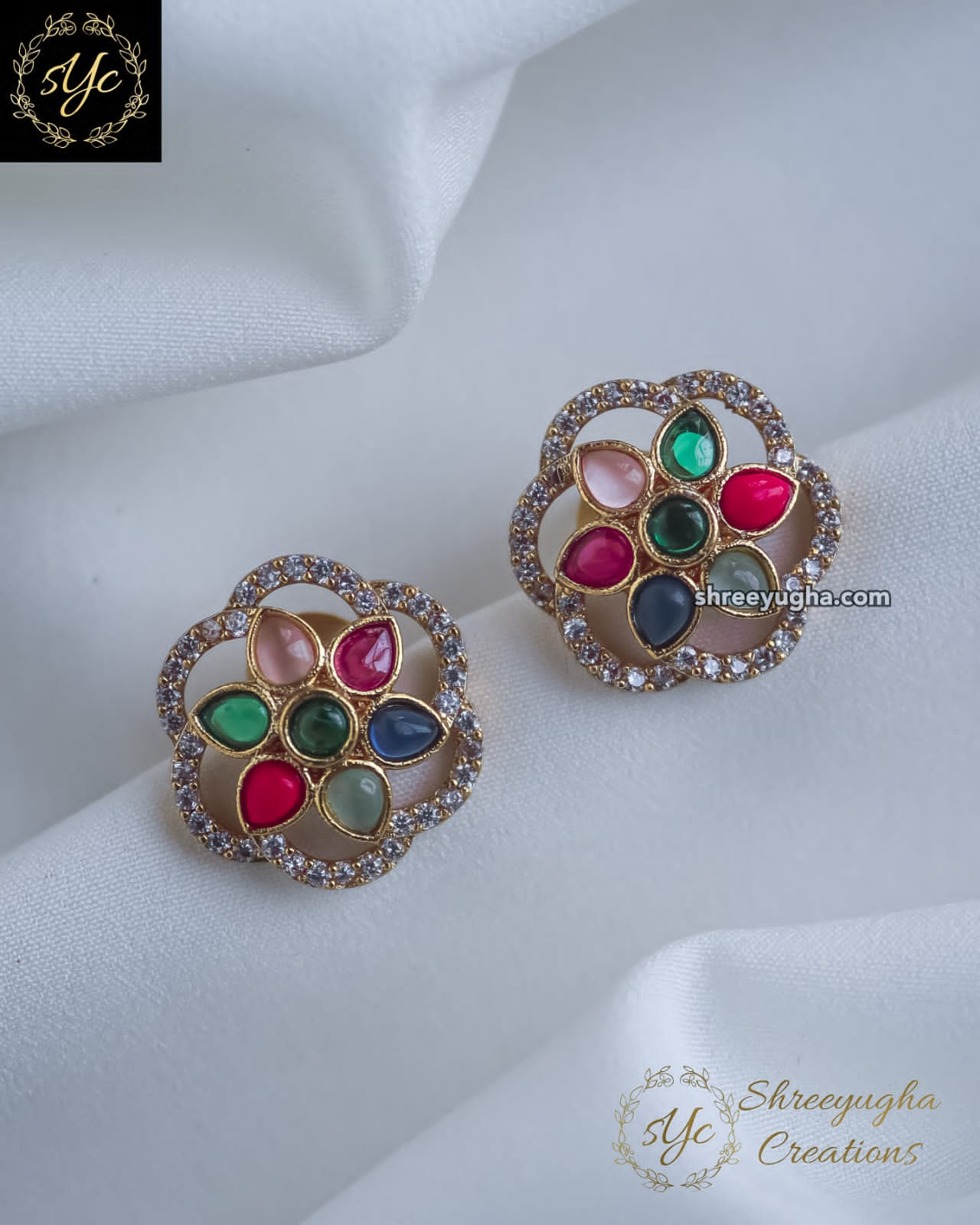 Beautiful flower stud earrings