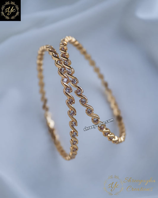 Simple Daily wear diamond bangles