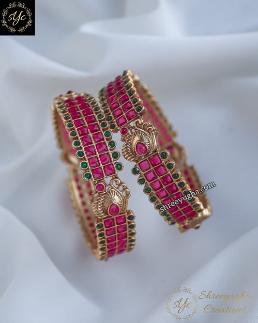 Beautiful Peacock kemp bangles