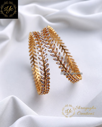 Premium leaf diamond bangles
