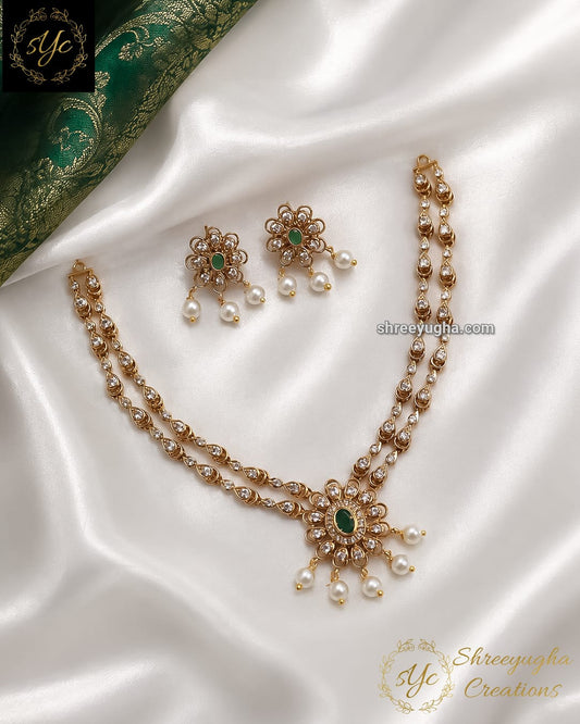 Premium 2 layer emerald neckset