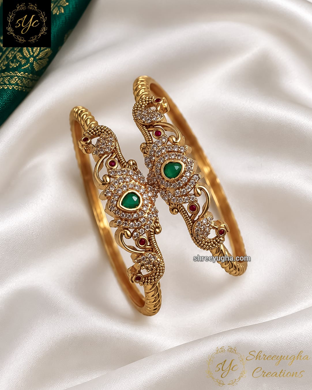 Lotus peacock bangles