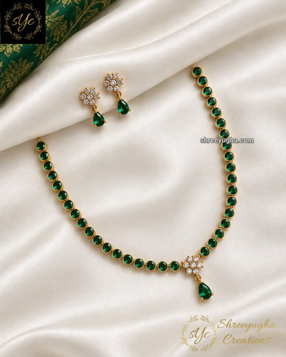 Tear drop gem stone neckset