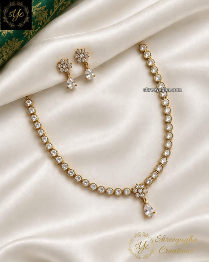 Tear drop gem stone neckset