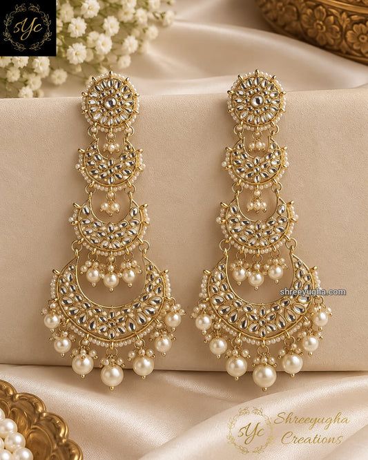 Kundan statement earrings