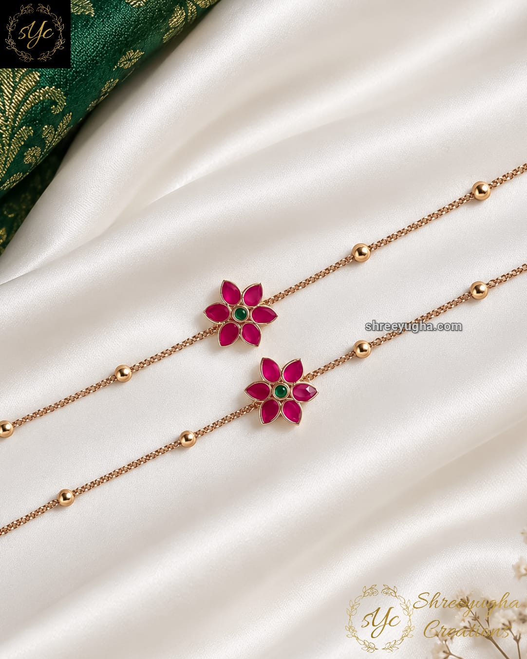 Beautiful flower anklets