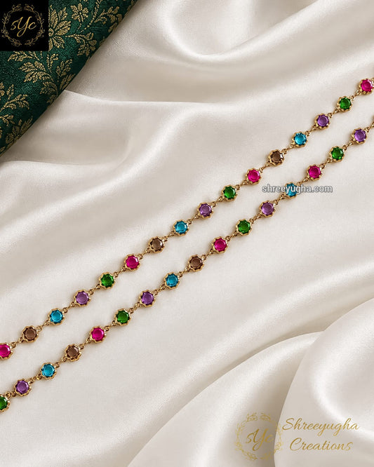 Premium quality Daily wear gem stone anklets