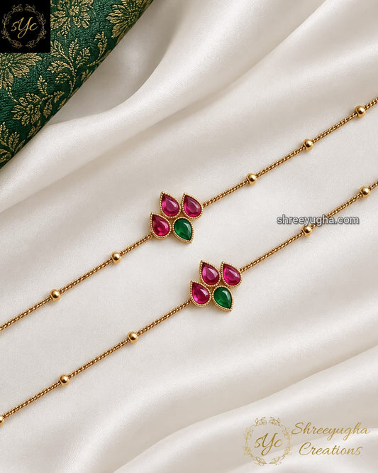Premium quality Antique gold lotus Anklets