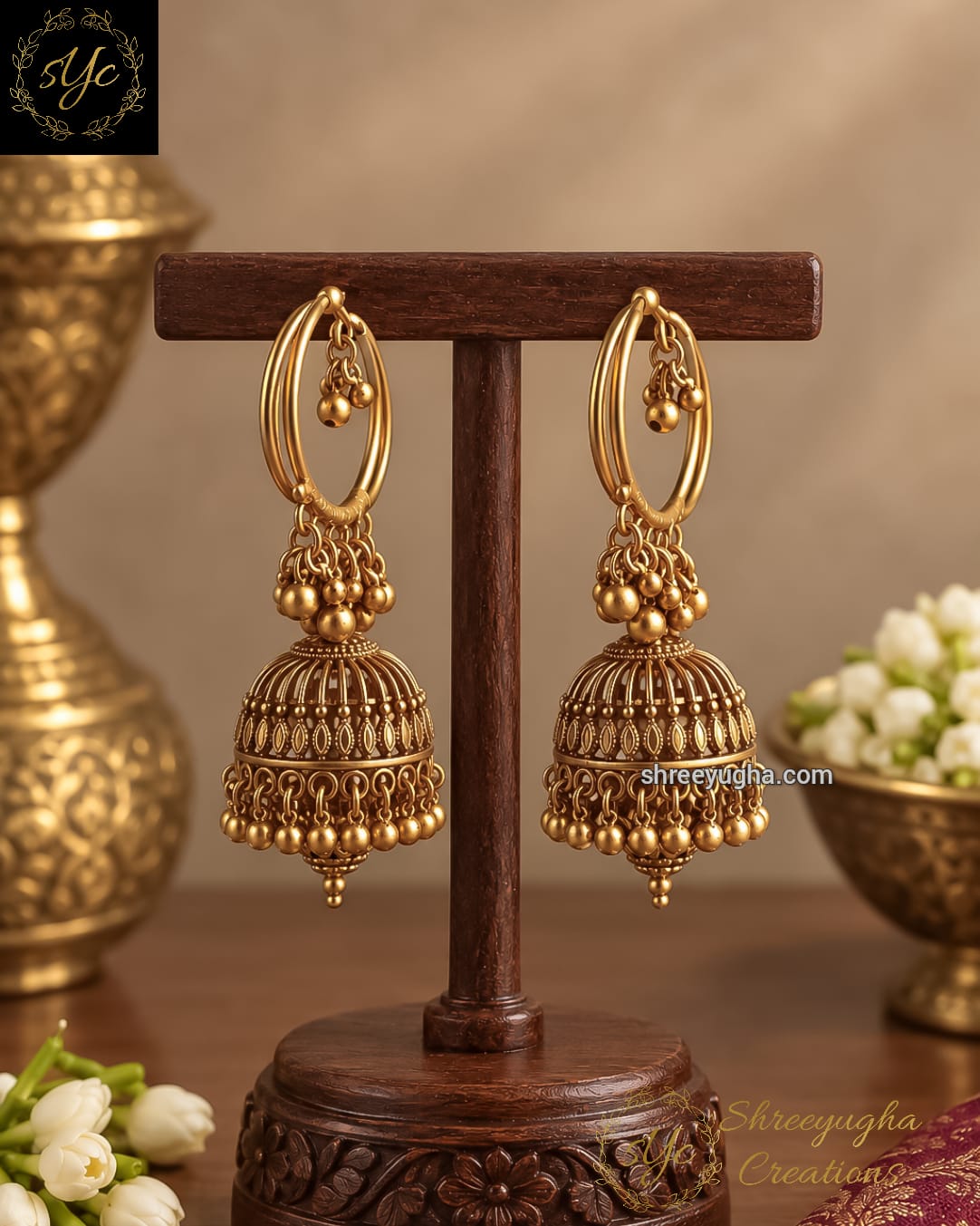 Antique hoop jhumkas