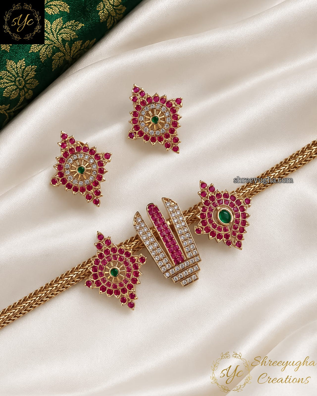 Sangu chakra namam choker with earrings