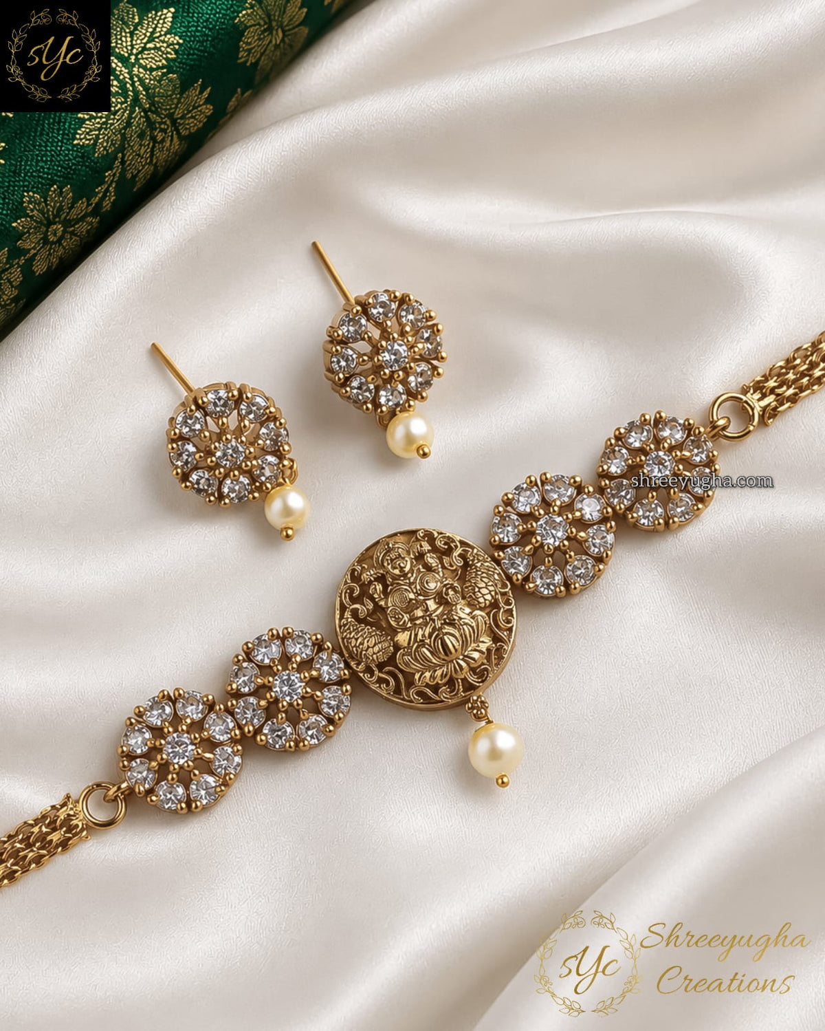 Premium lakshmi diamond choker set