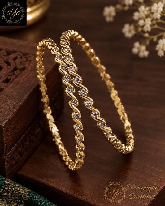 Simple Daily wear diamond bangles