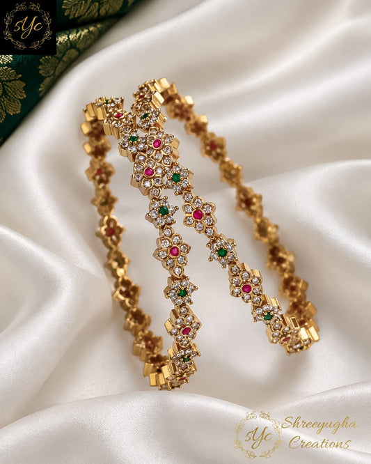 Beautiful flower diamond bangles