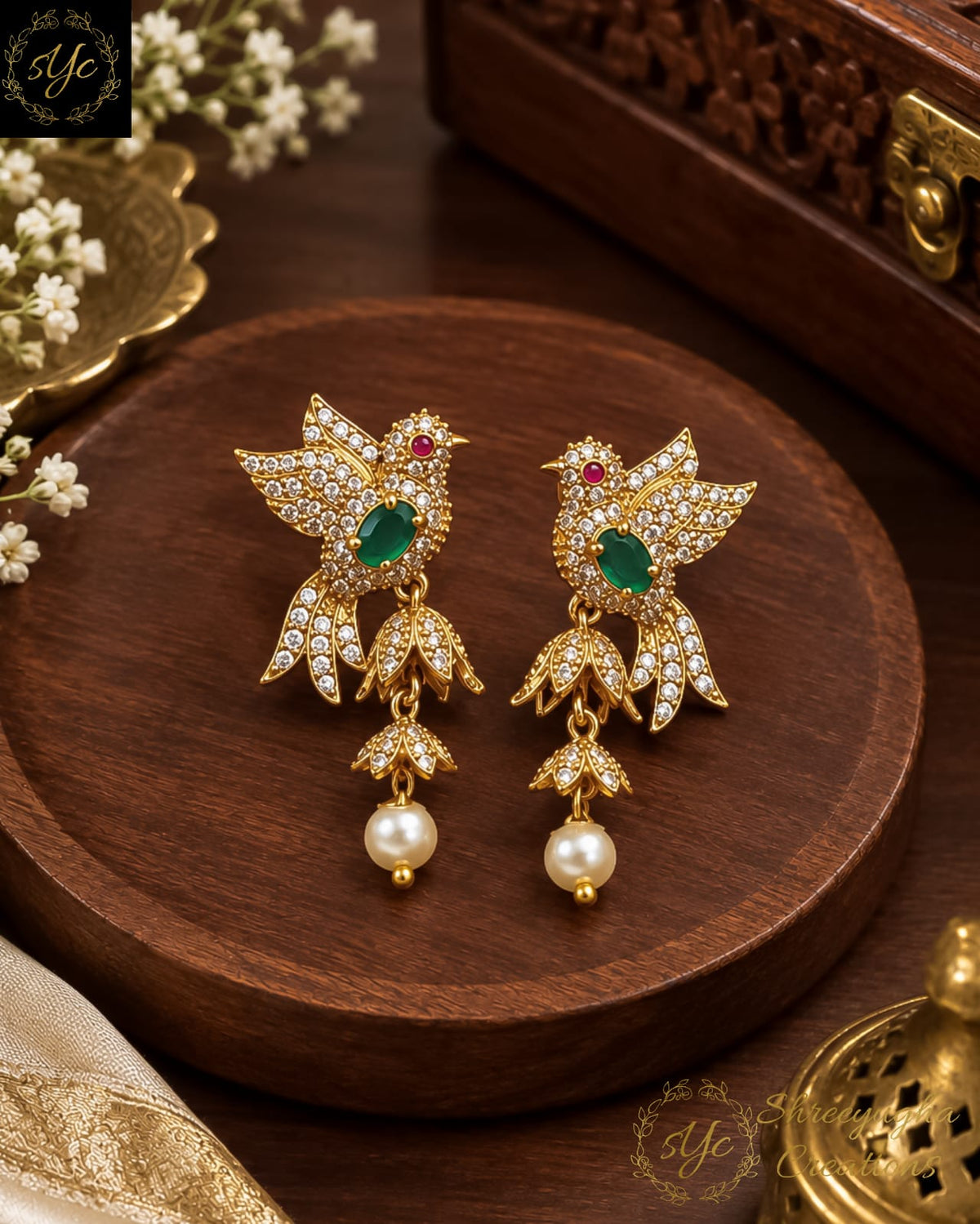 Swarna pakshi earrings