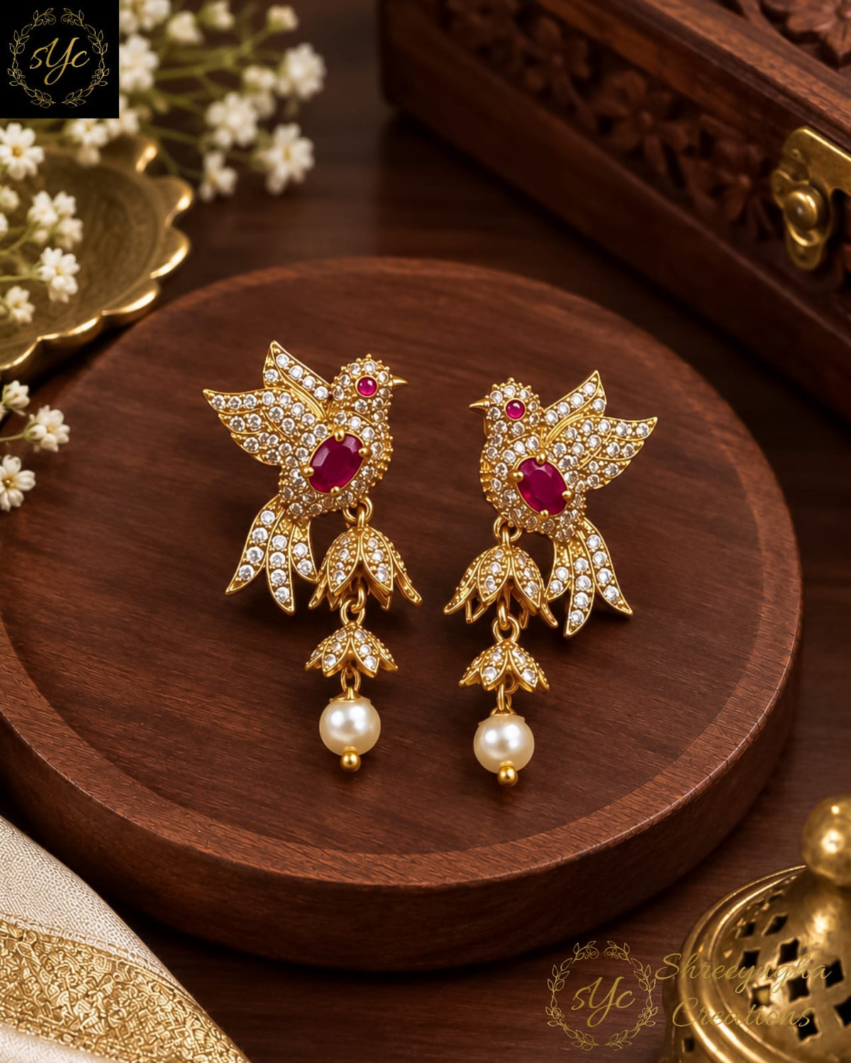 Swarna pakshi earrings